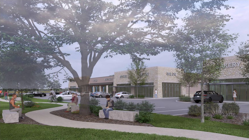 Rendering of the Elkhorn Point retail center, Fair Oaks Ranch TX